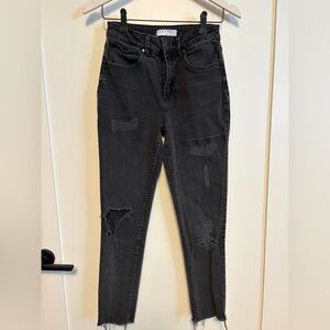 Sandro Charcoal Distressed Skinny Jeans